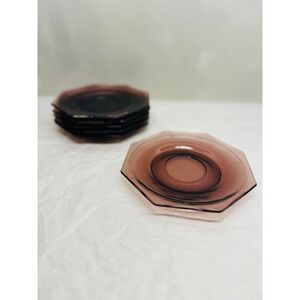 MCM Hazel Atlas Moroccan Amethyst Octagon Salad Plates Set 6